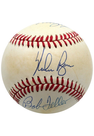 Nolan Ryan, Sandy Koufax & Bob Feller Multi-Signed OAL Baseball