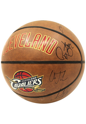 2005-06 Cleveland Cavaliers Team-Signed Basketball Including LeBron James (Cavaliers COA)