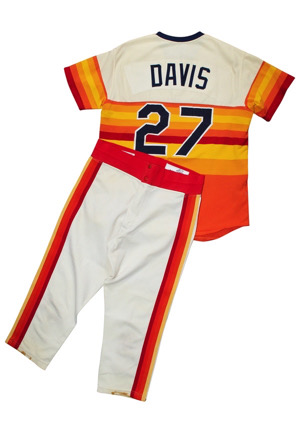 1984-85 Glenn Davis Houston Astros Game-Used Home Uniform (2)