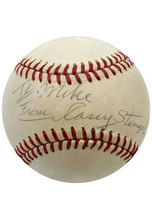 Casey Stengel Single-Signed & Inscribed ONL Baseball