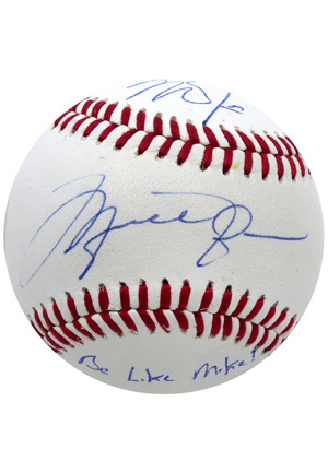 Michael Jordan & Mike Trout Dual-Signed & Inscribed "Be Like Mike" Baseball (Upper Deck & MLB Authenticated • Rare)