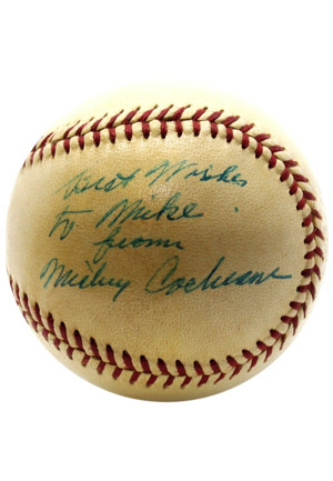 Mickey Cochrane Single-Signed & Inscribed OAL Baseball