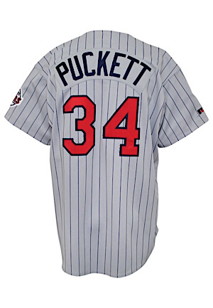 1993 Kirby Puckett Minnesota Twins Game-Used & Autographed Road Jersey
