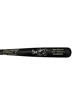 1995 Alex Rodriguez Seattle Mariners Rookie Game-Used & Autographed Bat (PSA/DNA GU 8.5)