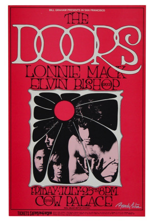 1969 The Doors, Lonnie Mack & Elvin Bishop San Francisco Concert Poster