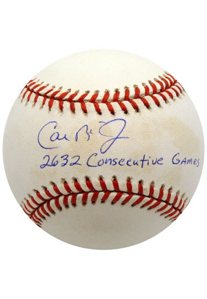 Cal Ripken Jr. Single-Signed & Inscribed "2632 Consecutive Games" OAL Baseballs (2)