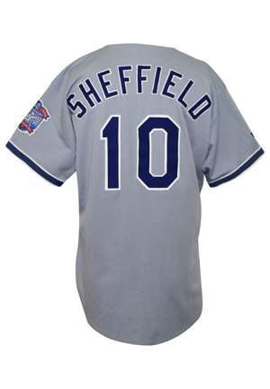 1998 Gary Sheffield Los Angeles Dodgers Game-Used Road Jersey (Photo-Matched • 40th Anniversary Patch)