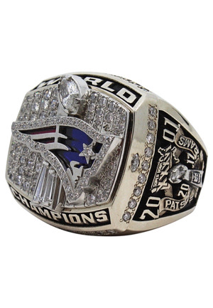 2001 Jake Hallum New England Patriots Super Bowl XXXVI Championship Ring With Original Presentation Box