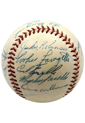 1953 National League All-Stars Team-Signed ONL Baseball With Robinson & Campanella (Full JSA)