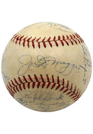 1951 New York Yankees Team-Signed OAL Baseball With Mantle & DiMaggio (Full JSA • Championship Season)