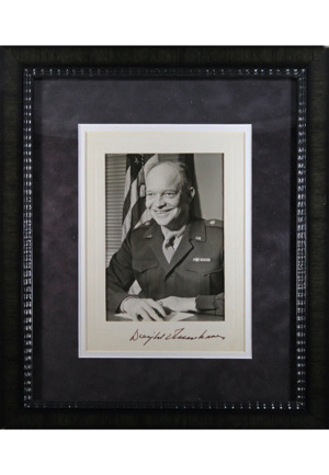 Dwight Eisenhower Autographed Framed Picture Display (Full PSA/DNA)