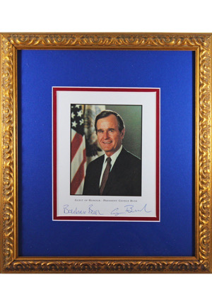 George H.W. Bush & Barbara Bush Dual-Signed Framed Picture Display (Full JSA)