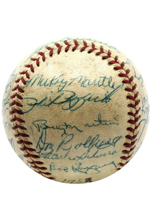 1953 New York Yankees Team-Signed Baseball (Championship Season)