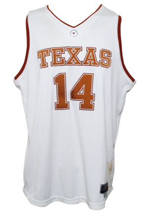 2006-07 D.J. Augustin Texas Longhorns Game-Used Home Jersey (Photo-Matched)