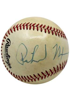 Richard Nixon Single-Signed Rawlings ONL Baseball (Full JSA)