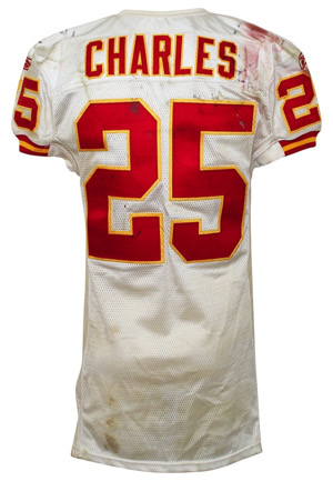 2010 Jamaal Charles Kansas City Chiefs Game-Used & Autographed Road Jersey (Photo-Matched • Unwashed • Hammered)