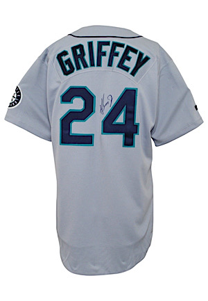 1999 Ken Griffey Jr. Seattle Mariners Game-Used & Autographed Road Jersey (PSA/DNA) 