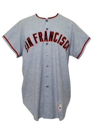 1965 Ron Herbel San Francisco Giants Game-Used Road Flannel Jersey (Graded 9+)