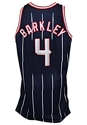 1996-97 Charles Barkley Houston Rockets Game-Used Blue Jersey (Equipment Manager Family LOA)