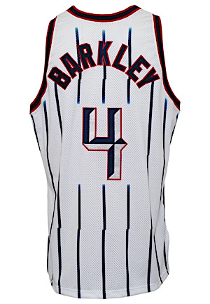 1996-97 Charles Barkley Houston Rockets Game-Used White Jersey (Equipment Manager Family LOA)