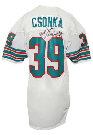 Early 1970s Larry Csonka Miami Dolphins Game-Used & Autographed Jersey (Graded 10 • Full JSA)