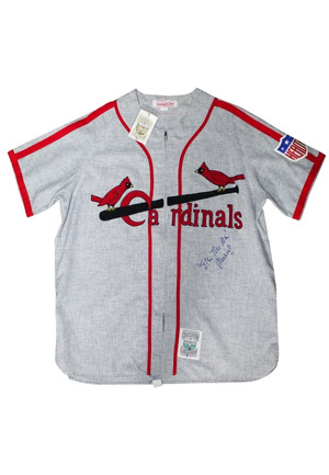 Stan Musial St. Louis Cardinals Autographed Mitchell & Ness Road Jersey