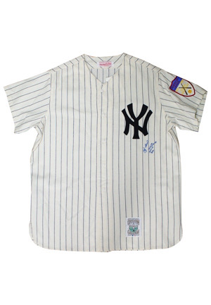 Yogi Berra New York Yankees Autographed & Inscribed Mitchell & Ness Home Jersey