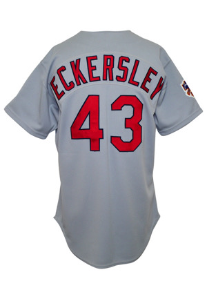 1997 Dennis Eckersley St. Louis Cardinals Game-Used & Autographed Road Jersey