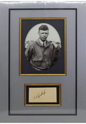 Charles Lindbergh Autographed Framed Display