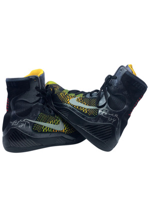 11/28/2014 Kobe Bryant Los Angeles Lakers Game-Used & Dual-Autographed Kobe IX Elite Shoes (Photo-Matched)