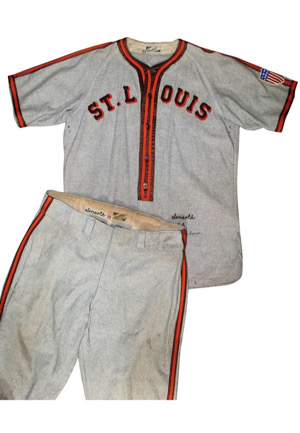 1944 Denny Galehouse St. Louis Browns World Series Game-Used & Autographed Flannel Uniform (2)(Graded 10 • Sourced From Galehouse)