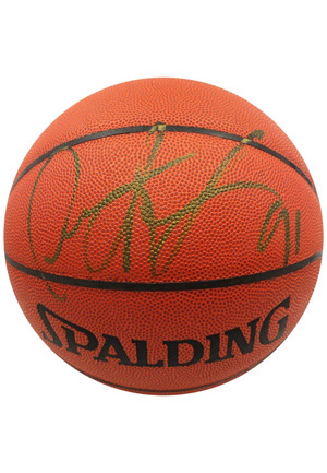 Dennis Rodman Single-Signed Spalding Basketball