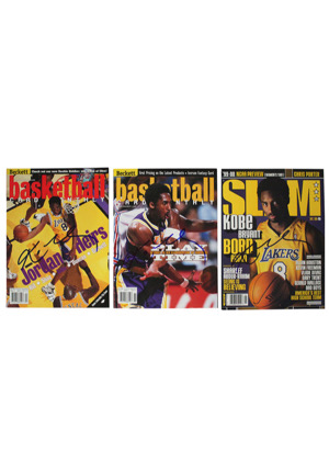Kobe Bryant Autographed Basketball Magazines (3)