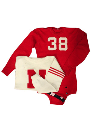 Early 1930s Bernie Masterson Nebraska Cornhuskers Game-Used Jersey & Letterman Sweater (2)(Masterson Family LOA)