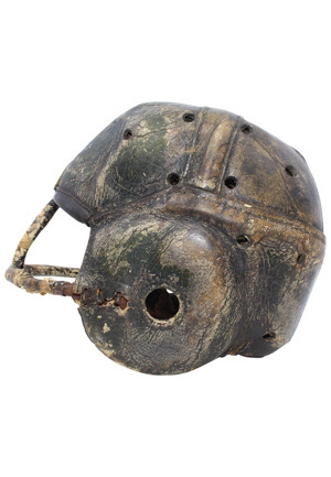 1930s Bernie Masterson Nebraska Cornhuskers Game-Used Leather Helmet With Prototype Facemask (Oldest Surviving Example • Masterson Family LOA)