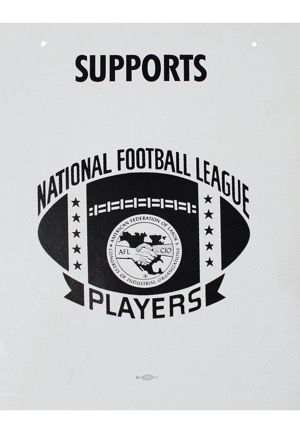 1987 NFL "Players On Strike" Picket Line Protest Sign