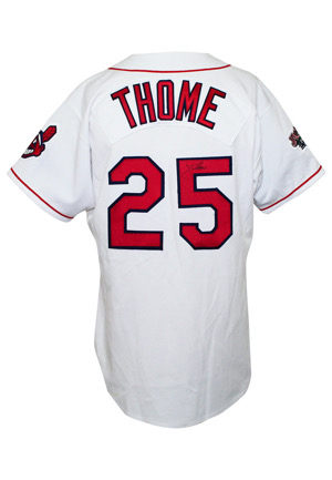 1995 Jim Thome Cleveland Indians Game-Used & Autographed Home Jersey