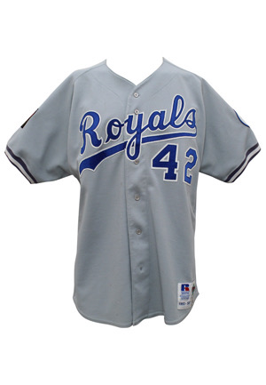 1993 Dave Henderson Kansas City Royals Game-Used Road Jersey