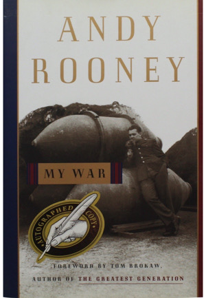 Andy Rooney Autographed "My War" Hardcover Book