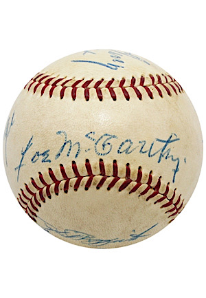 Circa 1959 Hall Of Famers & Stars Multi-Signed OAL Baseball Including Will Harridge, Stengel, McCarthy & More (Full JSA)