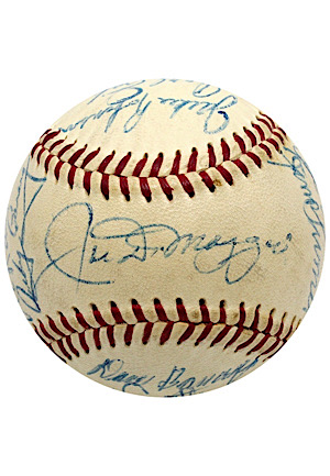 1950s Hall Of Famers & Stars Multi-Signed OAL Baseball With Jackie Robinson, DiMaggio & More (Full JSA)