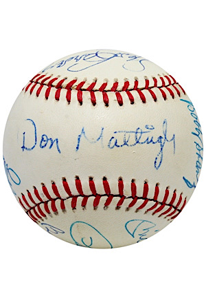 Hall Of Famers & Stars Multi-Signed OAL Baseball Including Mantle, Musial & More