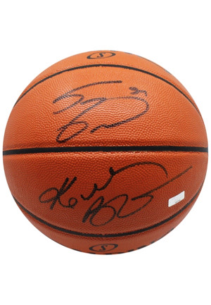 Kobe Bryant & Shaquille ONeal Dual-Signed Spalding Basketball (MINT • Panini & JSA Witnessed COA)