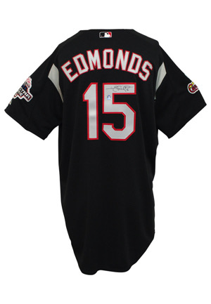 2003 Jim Edmonds St. Louis Cardinals Home Run Derby & All-Star Workout Day Autographed Jersey (MLB Authenticated • BAT Sports)