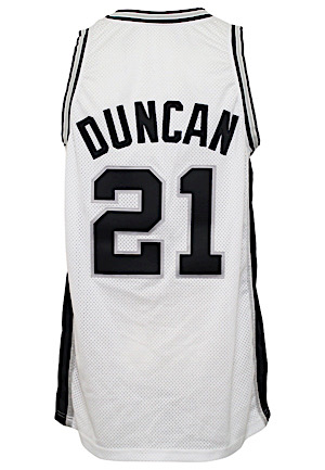 1999-2000 Tim Duncan San Antonio Spurs Game-Used Home Jersey (Sourced From Assistant Coach)