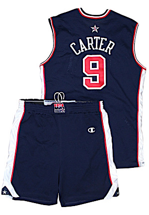 2000 Vince Carter Team USA Olympics Game-Used Road Uniform (2)(Sourced From Assistant Coach)