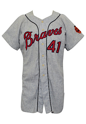 1965 Eddie Mathews Milwaukee Braves Game-Used Road Flannel Jersey (Gifted To Teammate Jay Ritchie)