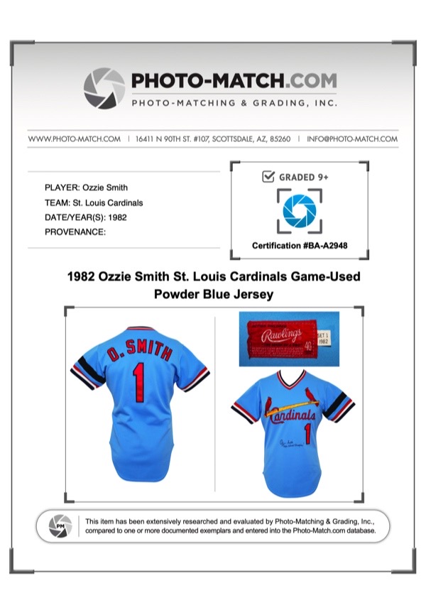 Lot Detail - 1982 Ozzie Smith St. Louis Cardinals Game-Used