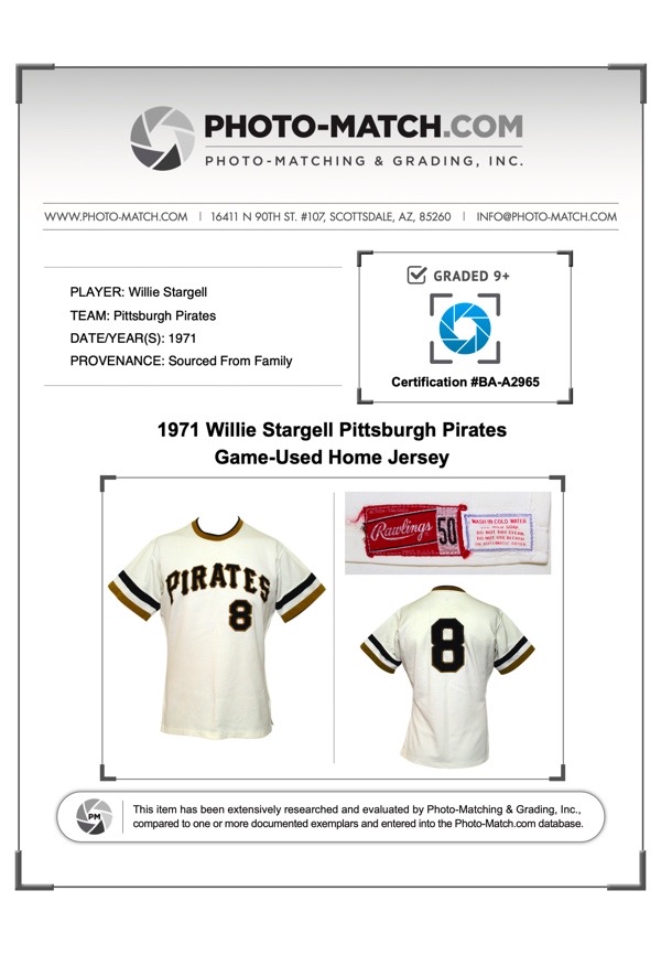Lot Detail - 1971 Willie Stargell Pittsburgh Pirates Game-Used Home Jersey  (Graded 9+ • Sourced From Family • Championship Season)