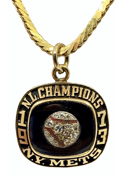 1973 New York Mets National League Championship Pendant Presented To Equipment Manager Herb Norman (Family LOA)